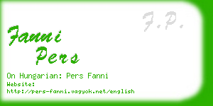 fanni pers business card